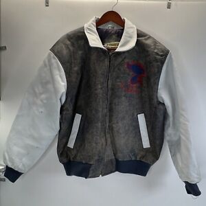 Vintage Phase 2 DePaul University Varsity Jacket Full Zip Mens L Faux Leather