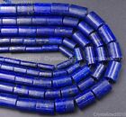 Natural Lapis Lazuli Gemstone Tube Spacer Loose Beads 4mm 6mm 8mm 10mm 15.5