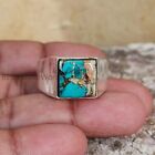 Oyster Copper Turquoise Ring  925 Sterling Silver Band Handmade Gift Ring  SK50