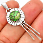 Natural Green Matrix Turquoise 925 Sterling Silver Pendant Jewelry P-1481