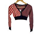 Wild Fable Women's Striped Button Long Sleeve Cropped Cardigan New With Tags XS