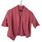 Eileen Fisher Coral Pink Cashmere Open Front Cardigan Shrug Size 2X