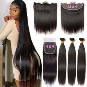 Raw Bundles Remy Hair Extensions Double Weft Human Hair Bundles With Closure Set