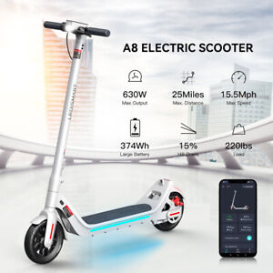 LEQISMART A8 Electric Scooter Adult 25 Miles Long Range 630W Motor 10.4AH White
