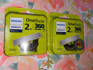 LOT OF 2 Philips Norelco One Blade Replacement 2 Pack of 360 blades #2102/360X2