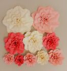 Lot of 10pcs of Pink Mixed Paper Flowers 3-D Handcrafted