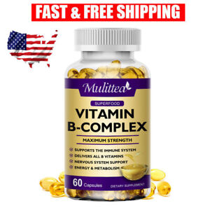 Vitamin B Complex,Vitamins B1, B2, B3, B5, B6, B8,B12,Energy, Metabolism Aid~