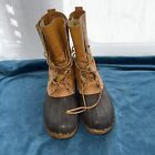 LL BEAN Men's Unlined Brown Leather Maine Hunting Shoes Duck Boots Mens 9 W USA