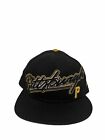 Vintage New Era Pittsburgh Pirates Big Logo Wrap Around Black Hat 7 3/8 Wool