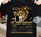 New Bon Jovi 40th Anniversary 1983 2023 Thank Memories All Size T Shirt DA1829
