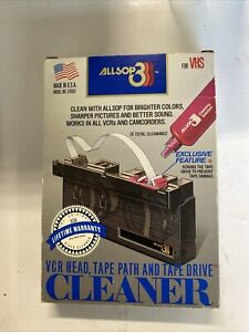 Vintage Allsop3 VHS Tape Head Cleaning Cassette Cleaner , Pre Owned. Empty Tube