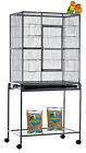 Flight Bird Cage Breeding Doors Aviary Canary Finch Removable Stand With wheels