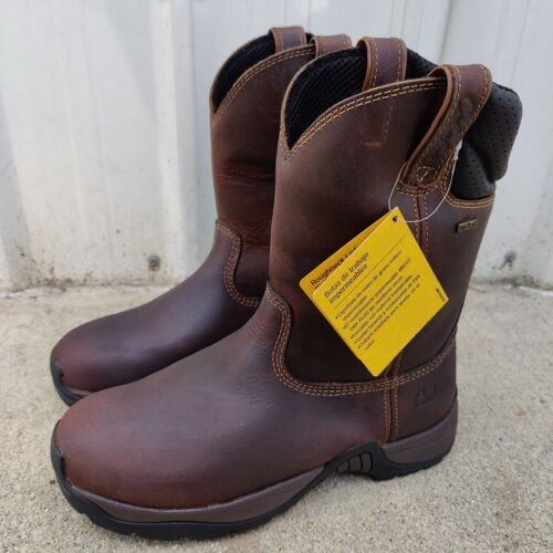 Cabelas Size 12 D Roughneck Ledger Wellington Work Pull On Boots Brown Leather