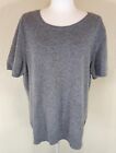 Charter Club 2-Ply Cashmere Short-Sleeve Crewneck Sweater Gray Size XL