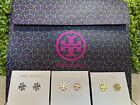 Tory Burch small logo Gold, Silver And Rose Gold-stud earnings.