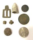 Dug Relics Gettysburg PA 1848 Cent, 1863 Token, Button, Bullet, Caps, Spur part