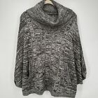 Women's Market & Spruce Gray Cowl Neck Poncho Sweater Size L/XL