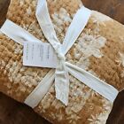 Pottery Barn Juliette Toile Hancrafted Reversible King Quilt Harvest Gold New