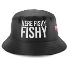 Here Fishy Fishing Gifts Funny Mens Bucket Hat Gift Cap Dad Grandad Birthday