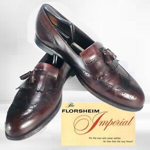 Florsheim IMPERIAL 13D Brown Wingtip Kiltie Brogue Tassel Dress Shoes Loafers