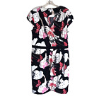 New York & Company Women's Wrap Dress Size XL Floral Stretch Short Sleeve