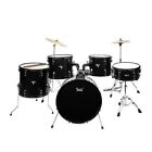 Glarry Full Size Adult Drum Set 5-Piece Black with Bass Drum, two Tom Drum, Snar
