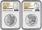 2023-S (PR70) Two Coin Reverse Proof $1 Morgan & Peace Advance Releases AR NGC