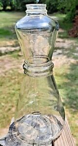 Vintage  Wesson Oil Large Clear Glass Bottle 9 1/2