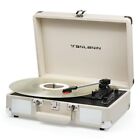 New ListingVinyl Record Player Vintage Portable Suitcase Turntables with Built Cream White