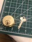 Corbin Mortise Cylinder 1 Key 1” Brass Lock New Collar Original Locksmith