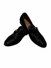 Jitai Loafers Men's Size 11.5 Black Slip-on Shoes Tassles Dressy Leather