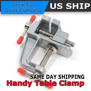 Mini Bench Vise Table Swivel Lock Clamp Vice Craft Cast Aluminum Repair Tool US