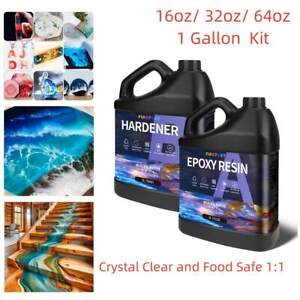 Clear Epoxy Resin - 1:1 16oz 32oz 64oz 1 Gallon Kit - FDA Compliant Food Safe