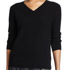 Magaschoni Cashmere Black V-Neck Pullover Long Sleeve Sweater Size XXL (fits M)