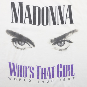 1987 Madonna Who's That Girl Tour Shirt WHite Unisex