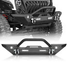 Front Bumper For Jeep Wrangler JK JL Gladiator JT 07-24 w/Winch Plate & Lights (For: More than one vehicle)