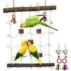 Parrot Climbing Ladder Toys,Bird Rope Wooden Ladder Swing Ladder Hanging Cage
