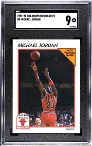 Michael Jordan 1991-92 NBA Hoops McDonald's #5 MVP Chicago Bulls SGC 9 MINT
