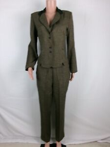 Prophecy 4-Button Suit Jacket/Pants SIZE: 10     LIGHT BROWN/BLACK DESIGN