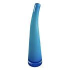 New ListingHand-Blown Frost Blue Bent Neck Art Glass Vase Scandinavian Style MCM