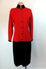Helen Hsu Santana Knit Dress Size S Button VINTAGE Red Bergdorf Goodman Black