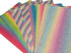 Faux Leather Glitter Fabric Canvas Sheets Rainbow 8 Pieces A4 Size for Bows Earr