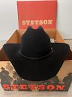Vtg NEW Stetson 5X Black Felt Western Cowboy Hat 7 1/4 Silver Belly Montgomery