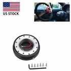6 Hole Steering Wheel Quick Release Hub Racing Adapter Snap Off Bolt Black