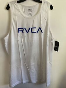 New RVCA Artist Network Graphic Logo Tank Top Street Mens T Shirt Size XXL White