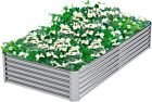 8x4x1.5ft Galvanized Raised Garden Bed,Outdoor Planter Box Planting Bed Herb