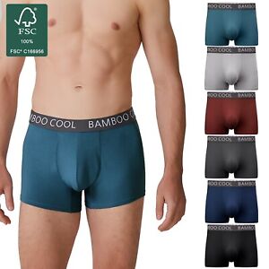 BAMBOO COOL Men's 6 Pack Trunks Boxer Shorts Organic Underwear Underpants S-3XL