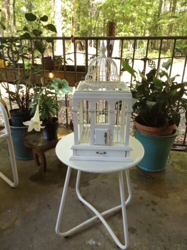 Bird Cage White Wood And Metal Victorian Style, Never Been Used