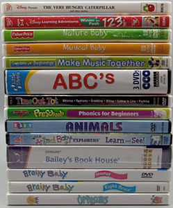 Lot Kid Children DVD Baby Toddler Learning Shows Disney Fisher Price Brainy Baby