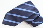 CANALI STRIPED BLUE SILK  Men's Neck Tie W:3 1/2